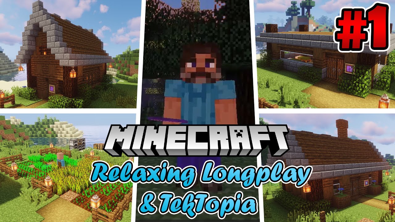 Minecraft Relaxing Longplay - Minecraft TekTopia  - Building a Village (No Commentary) 1.12.2