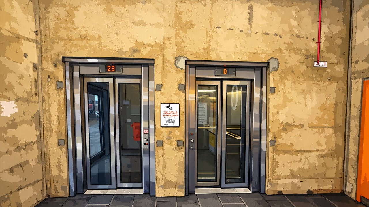Лифты Kone Monospace на многоуровневой парковке Southwater в центре города Телфорд.