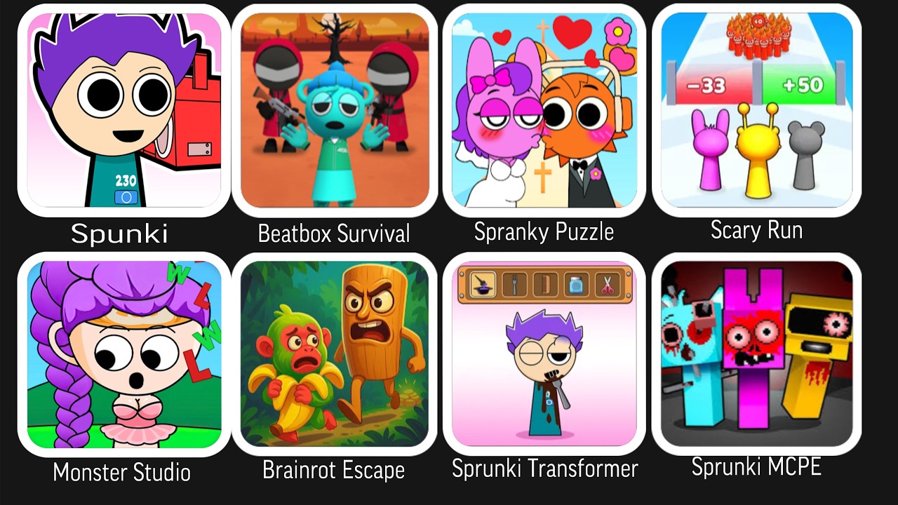 Roblox,Spranky Survival,Beat Duet,Scary Run,Spranky Transformer,Sprunky Run,Spranky Puzzle,K-Pop