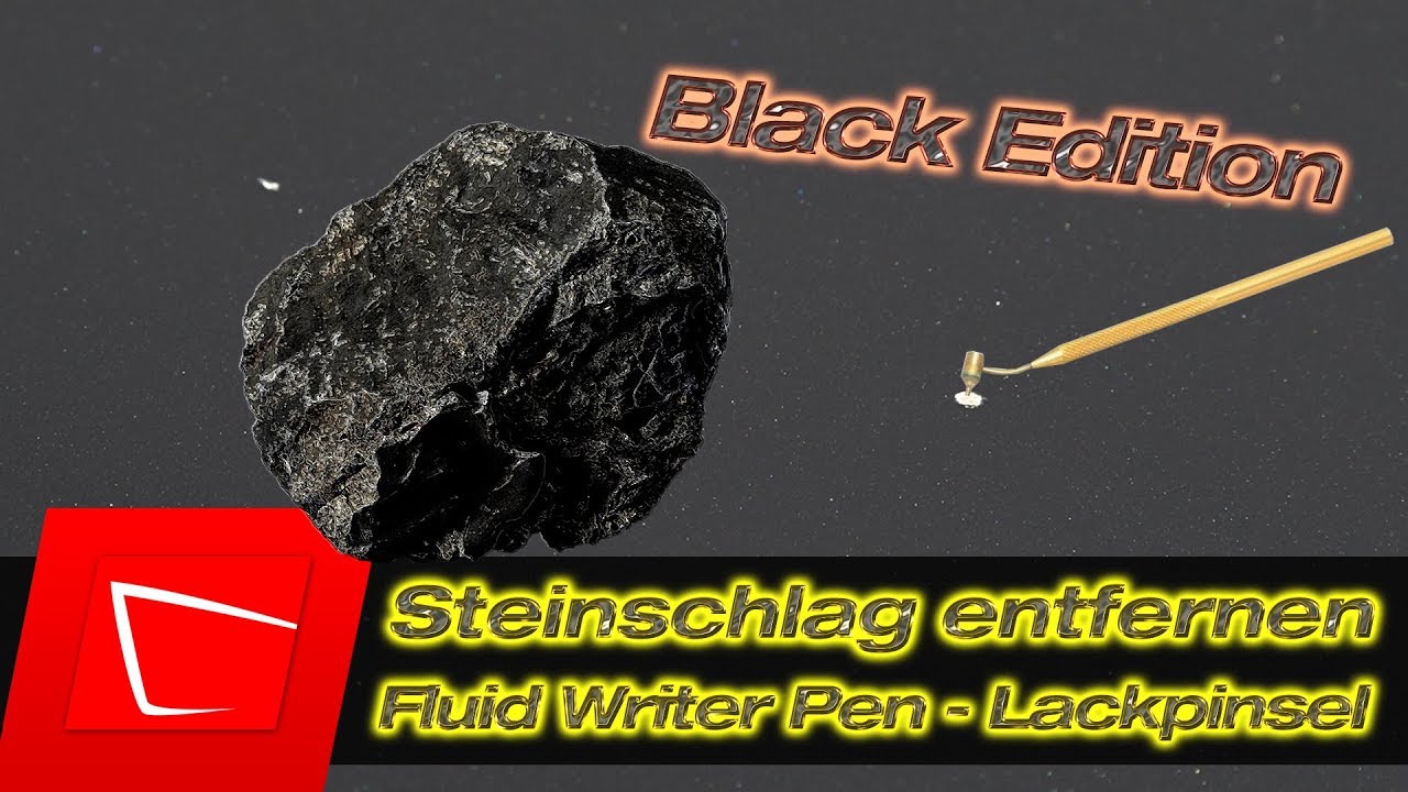 Steinschlag reparieren - Lack Steinschlag auf schwarzen Auto entfernen - Fluid Writer Paint Pen
