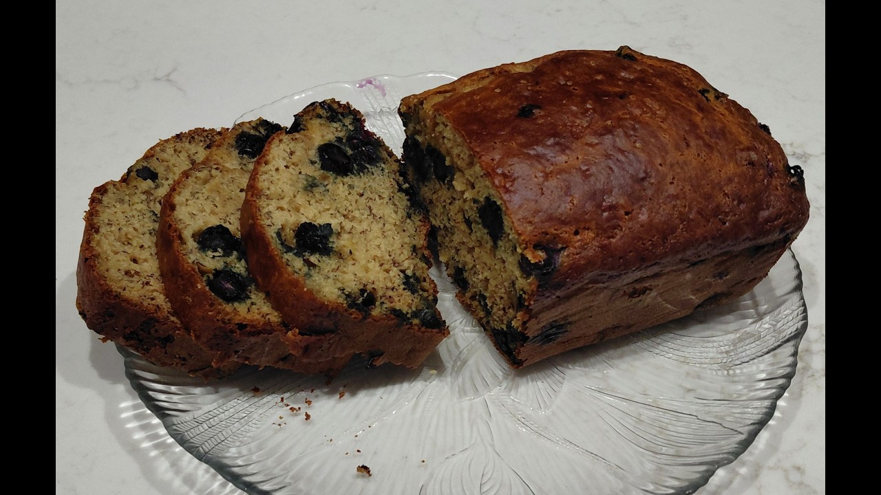 banana bread with blueberries