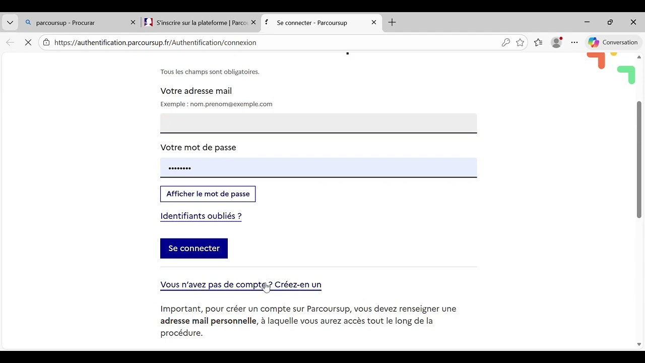 Comment créer mon compte Parcoursup 