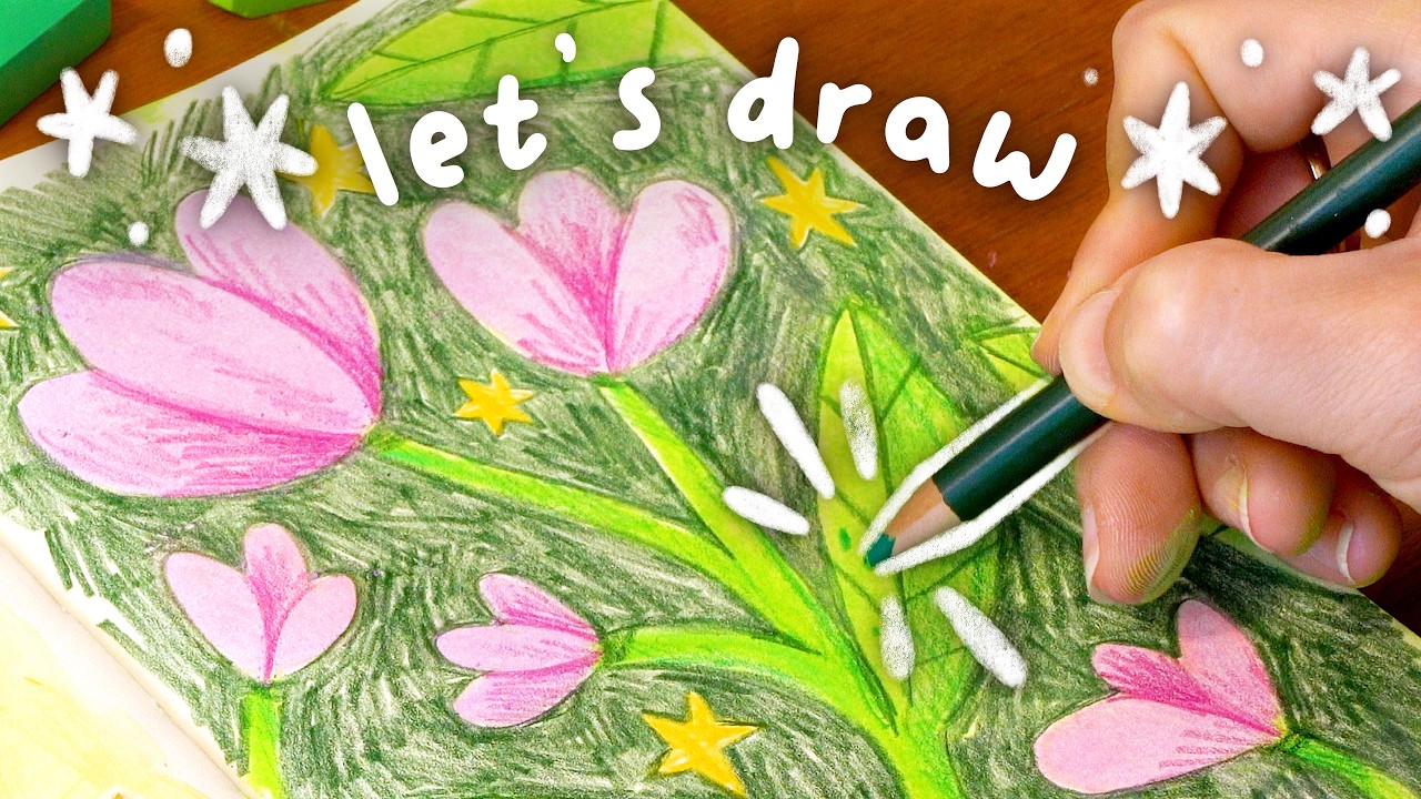 Draw flowers with me to relax 🌷 30 minutes of quiet art in my sketchbook