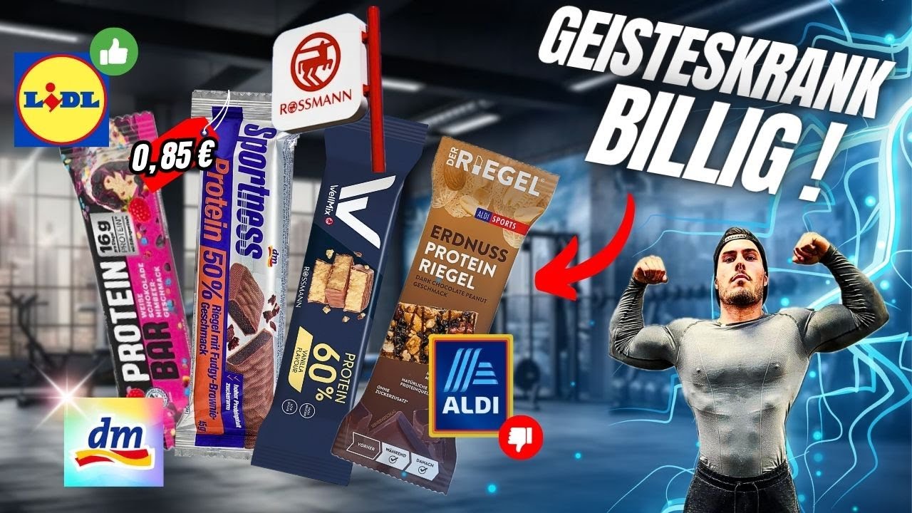 Aldi, Lidl & Co.: Welcher g&uuml;nstige PROTEIN-RIEGEL ist der BESTE??? &hellip;Duell der BILLIG-DISCOUNTER! 🤯💪🏼
