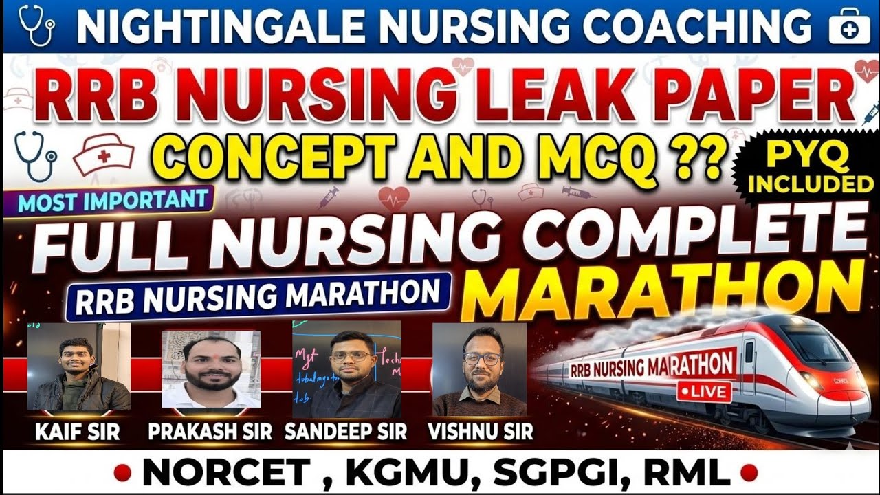 RRB NURSING SUPRITENDENT NURSING SUPRITENDENT PAPER LEAK?? FULL CONCEPT