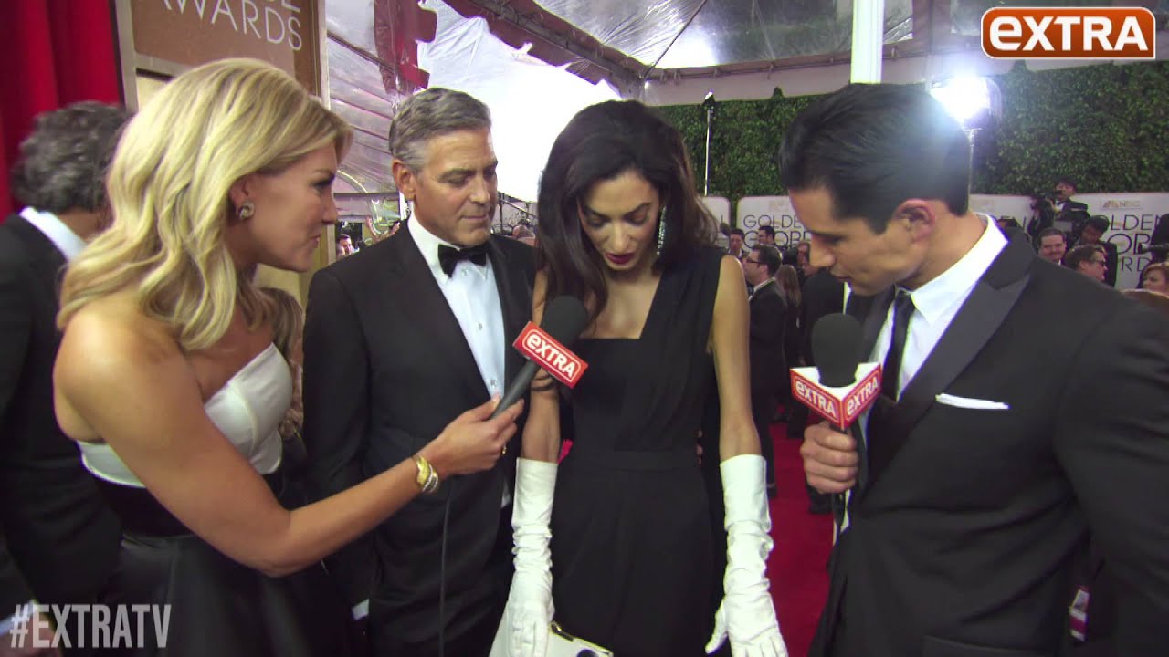 Amal and George Clooney Show Support for Paris, Wear 'Je Suis Charlie' Pins at Golden Globes