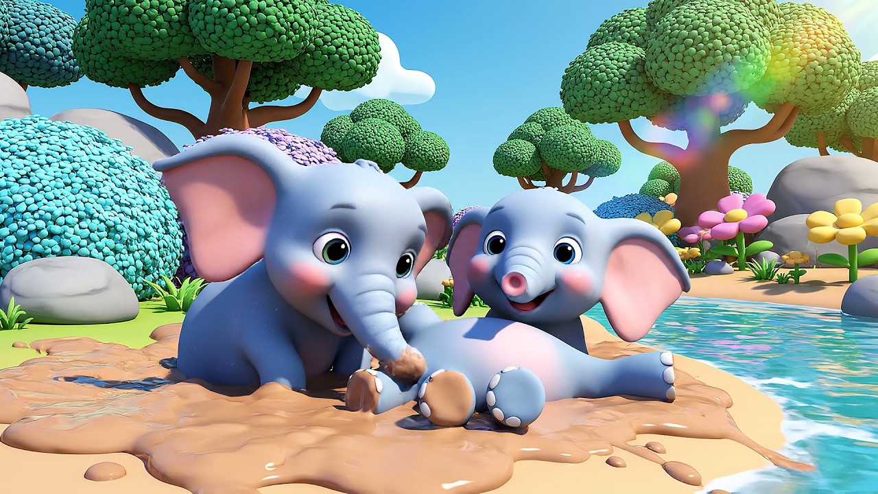 Cinco Pequeños Elefantes Bebés Trompeta | Canciones de la Selva y Rimas Infantiles