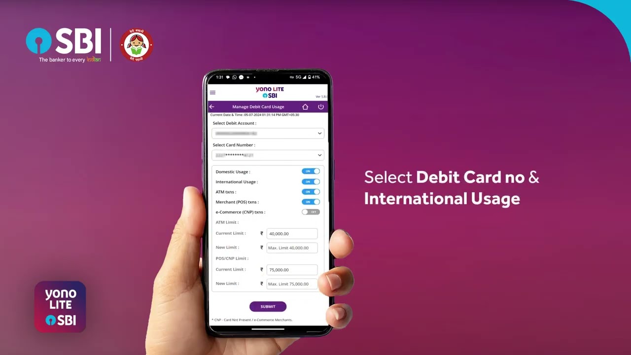 Make international payments easily by enabling the international transactions on your Debit Card