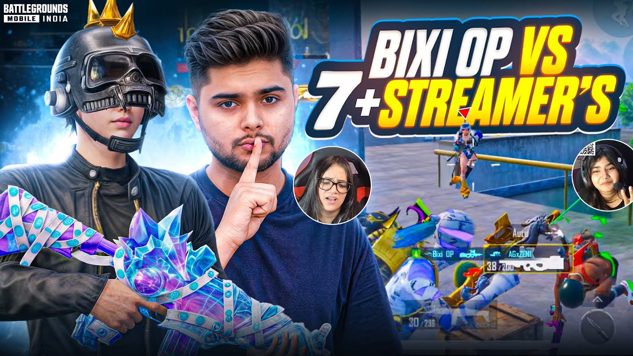 Bixi OP vs 7+ Streamer’s 😱‼️ | I Played As @Bixi OP  24hours 🔱🔥 #bgmi