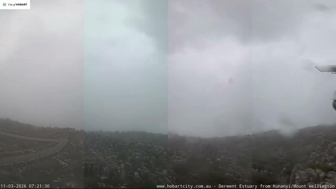 Hobart 🇦🇺 Mountain View Time Lapse ☁️ (Kunanyi / Mount Wellington) - March 11 2026