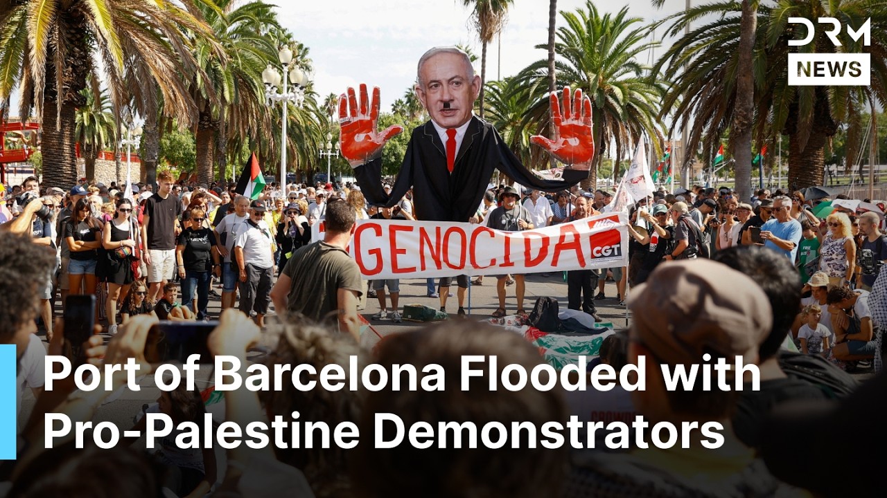 Thousands in Barcelona Protest Gaza War as Historic Flotilla Sets Sail to Break Israeli Siege | AC1G