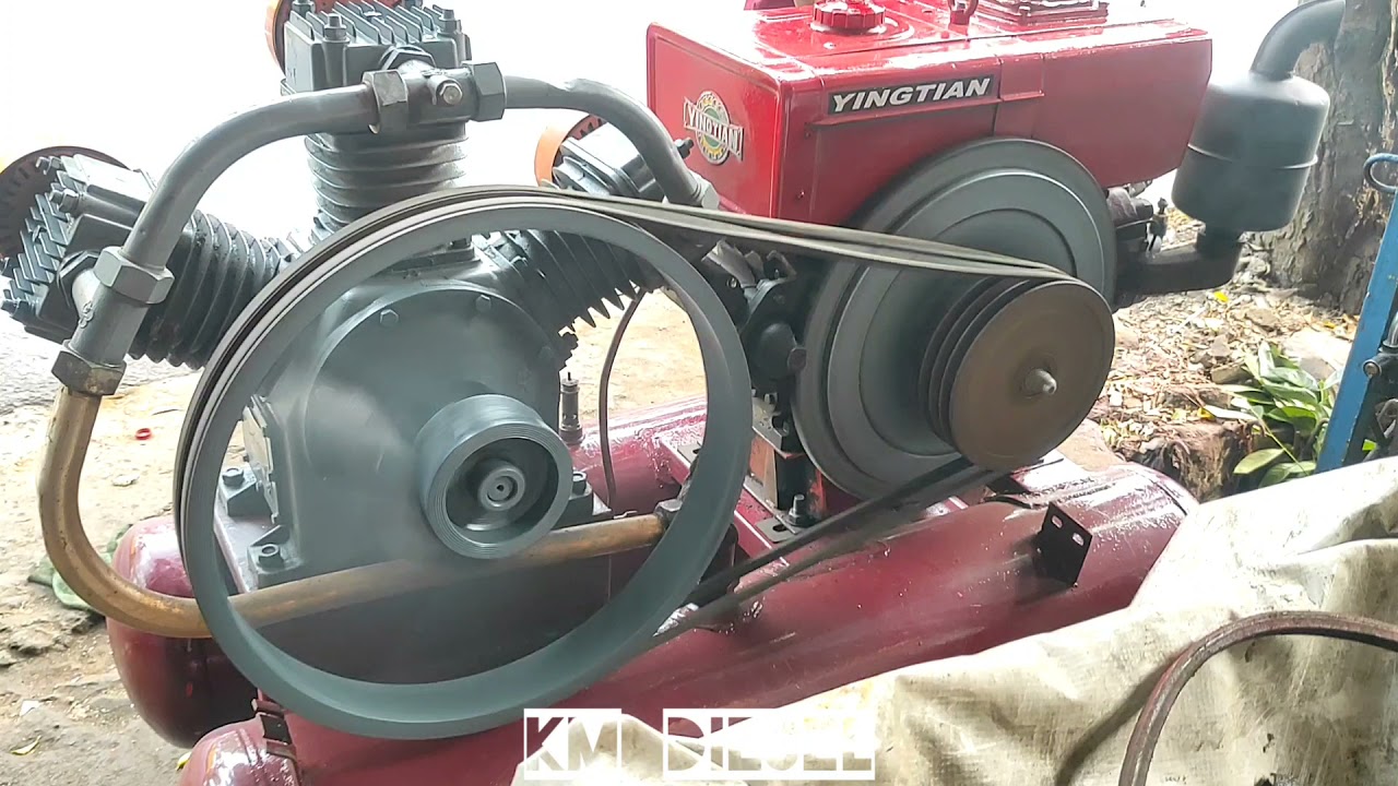 Kompresor Angin 20 HP Set Diesel 22PK Tabung Double / Kompresor 20 PK