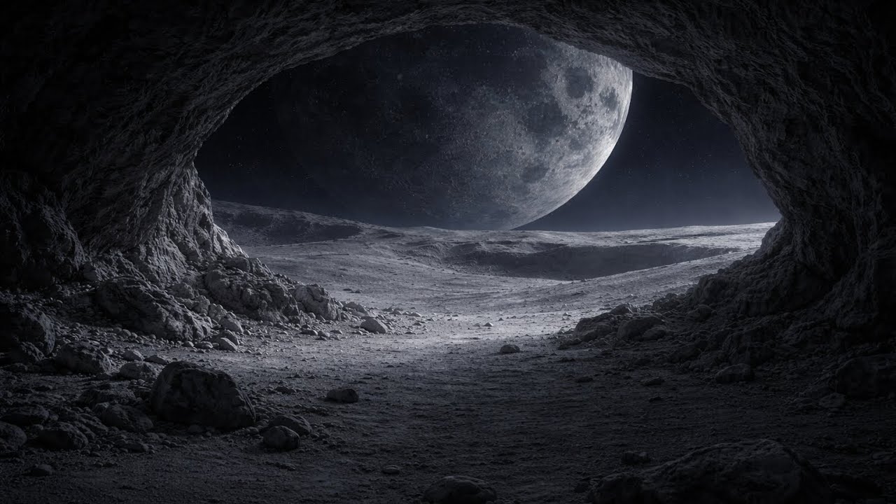 POV: Inside a Lunar Cave | Slow Planet Rotation & Deep Sleep Stillness (No Talking)