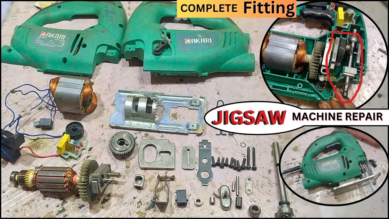 Jigsaw machine repair change shifting rod FULL FITTING  video || how to repair wood cutting jigsaw