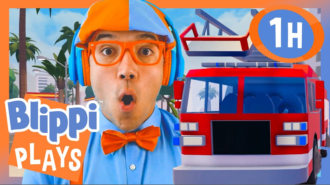 Blippi Drives a Firetruck in 'Berry Avenue'! | BEST OF BLIPPI PLAYS ROBLOX! | Gaming Videos for Kids