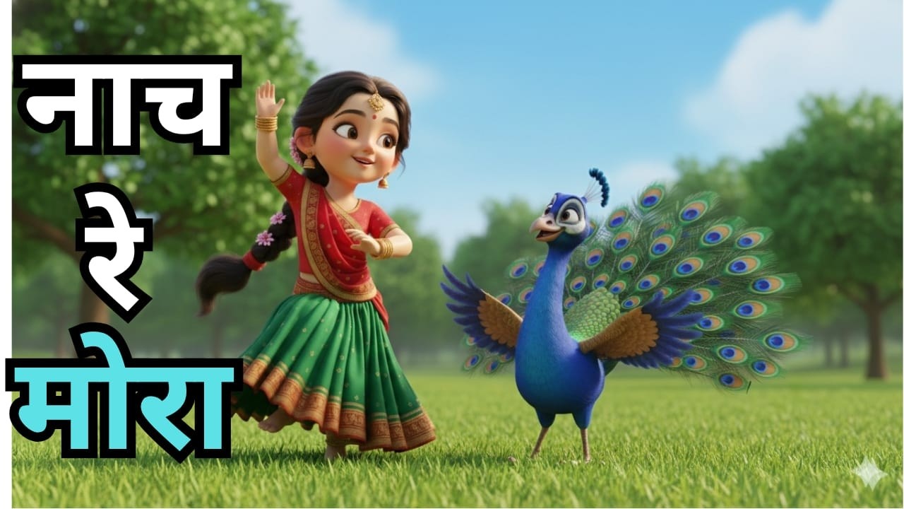 नाच रे मोरा आंब्याच्या बनात | Nach Re Mora | Marathi Kids Song | 3D Animation |Happy Balgeet