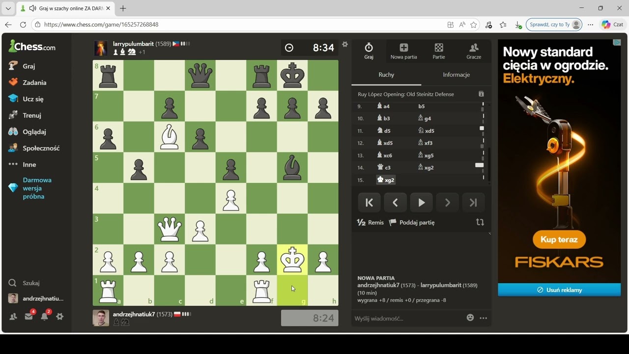Droga do 1600 elo, chess.com #43