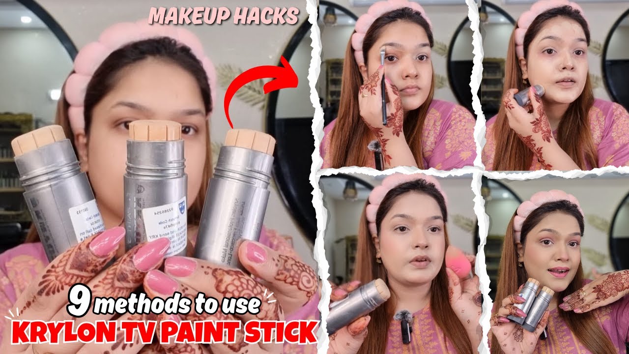 9 Krylon TV Paint Stick Tricks You Need to Know 😍 | How to do full makeup with krylon sticks‼️