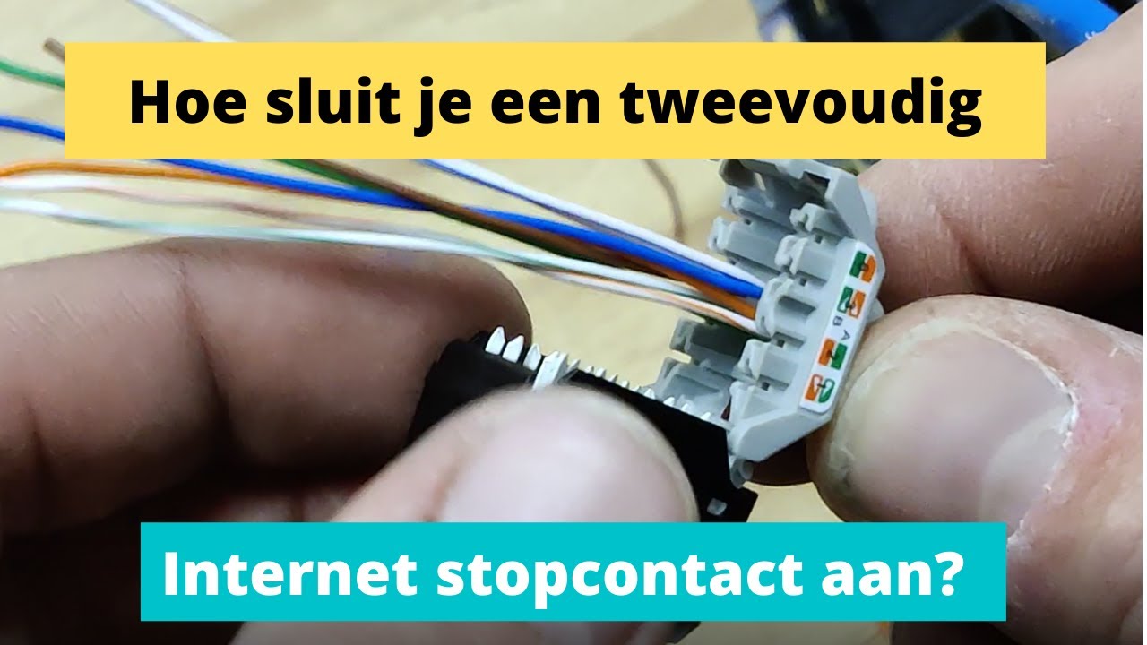 Hoe sluit je een tweevoudig internetstopcontact aan?