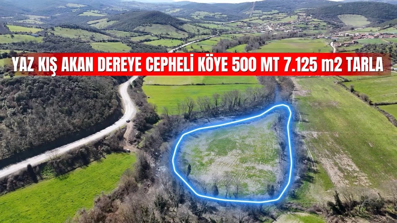 DEREYE CEPHELİ 7.125m2 TARLA KÖYE 500MT MESAFEDE ASFALTA 60 MT
