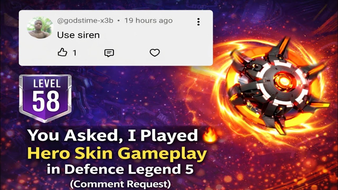 “You Asked, I Played 🔥 | Hero Skin Gameplay in Defence Legend 5 (Comment Request)”