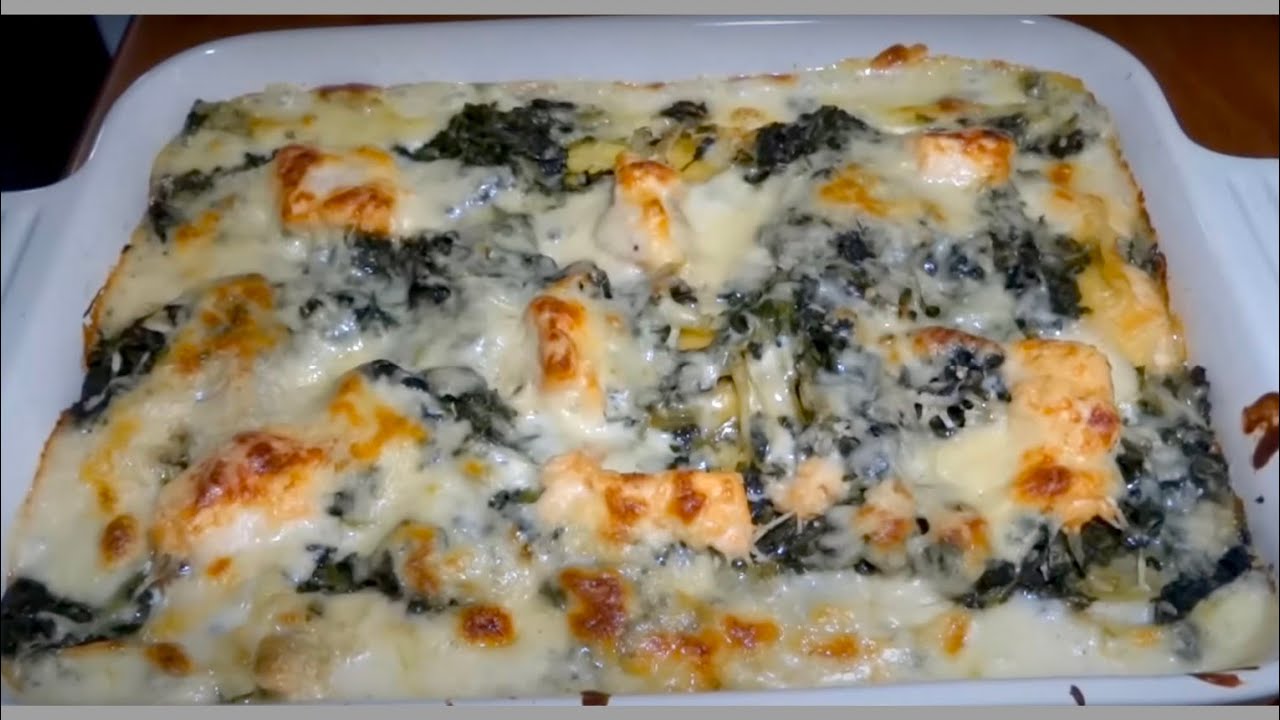 Lakselasagne med spinat & cremet béchamelsovs / Lasagne med fersk laks - Opskrift # 22