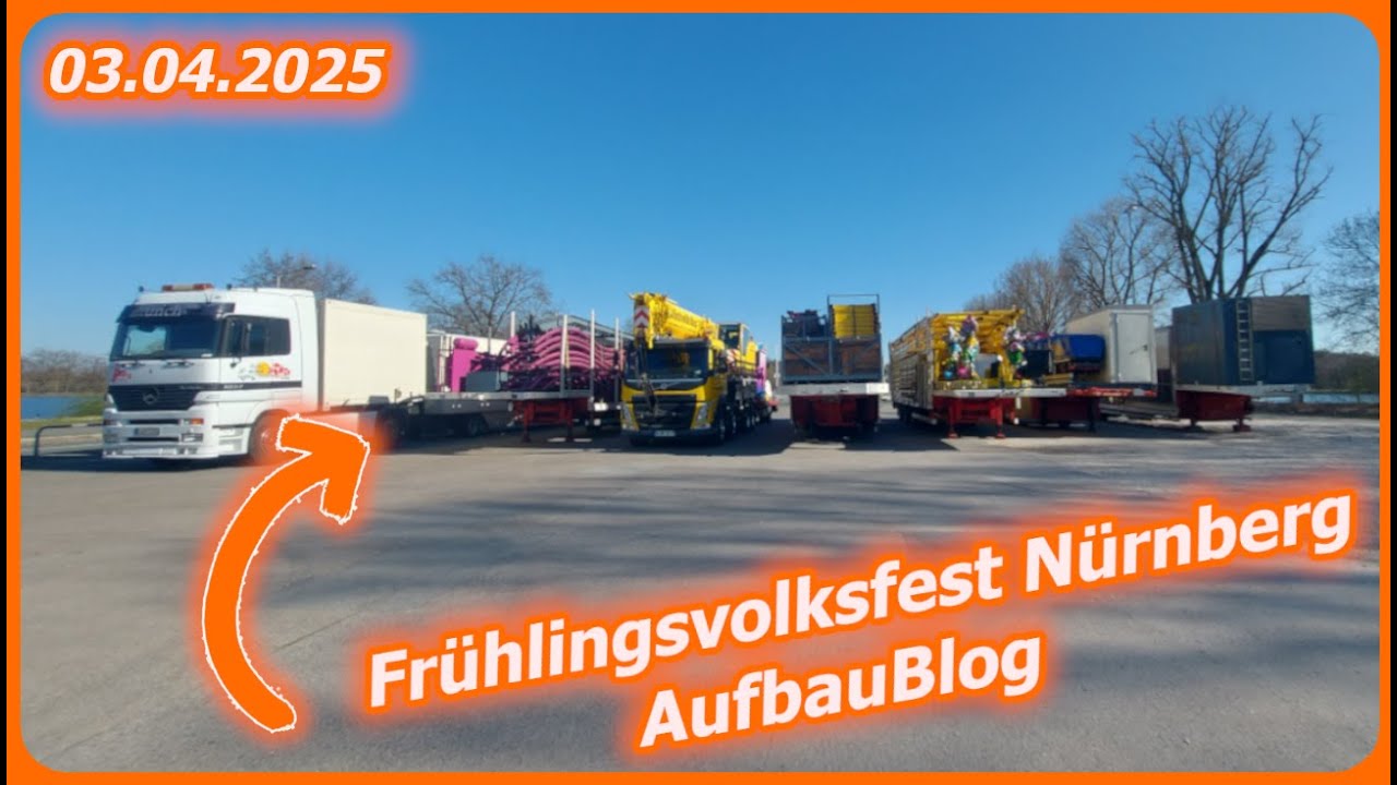 Aufbau Blog #3 |🎡Nürnberger Frühlingsvolksfest 2025 | XXL Racer und WildeMaus angekommen
