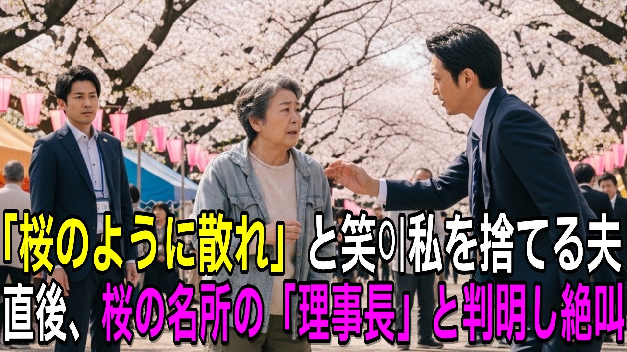 【因果応報】葬儀場で離婚届を叩きつけた夫「桜のように散れ」と私を追放。直後、花見の名所を管理する「財団理事長」の正体が私と判明し、夫が絶望…【感動する話】【スカッとする話】