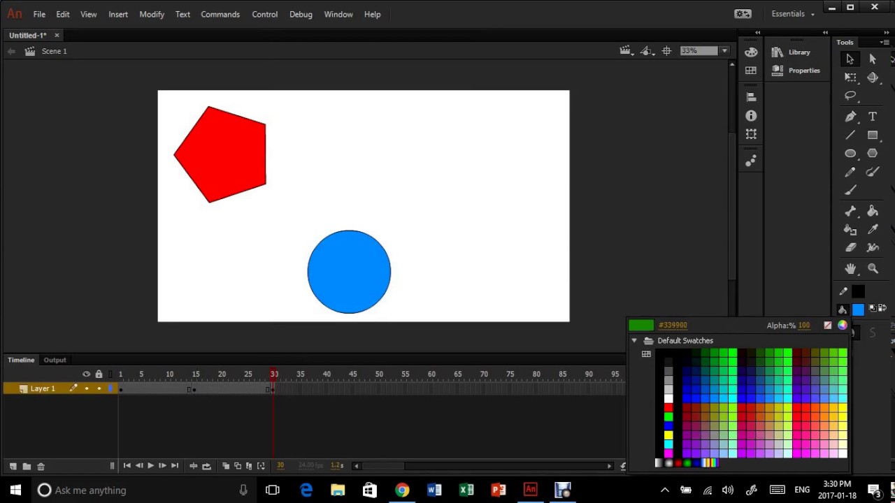 How to do shape tween in adobe animate