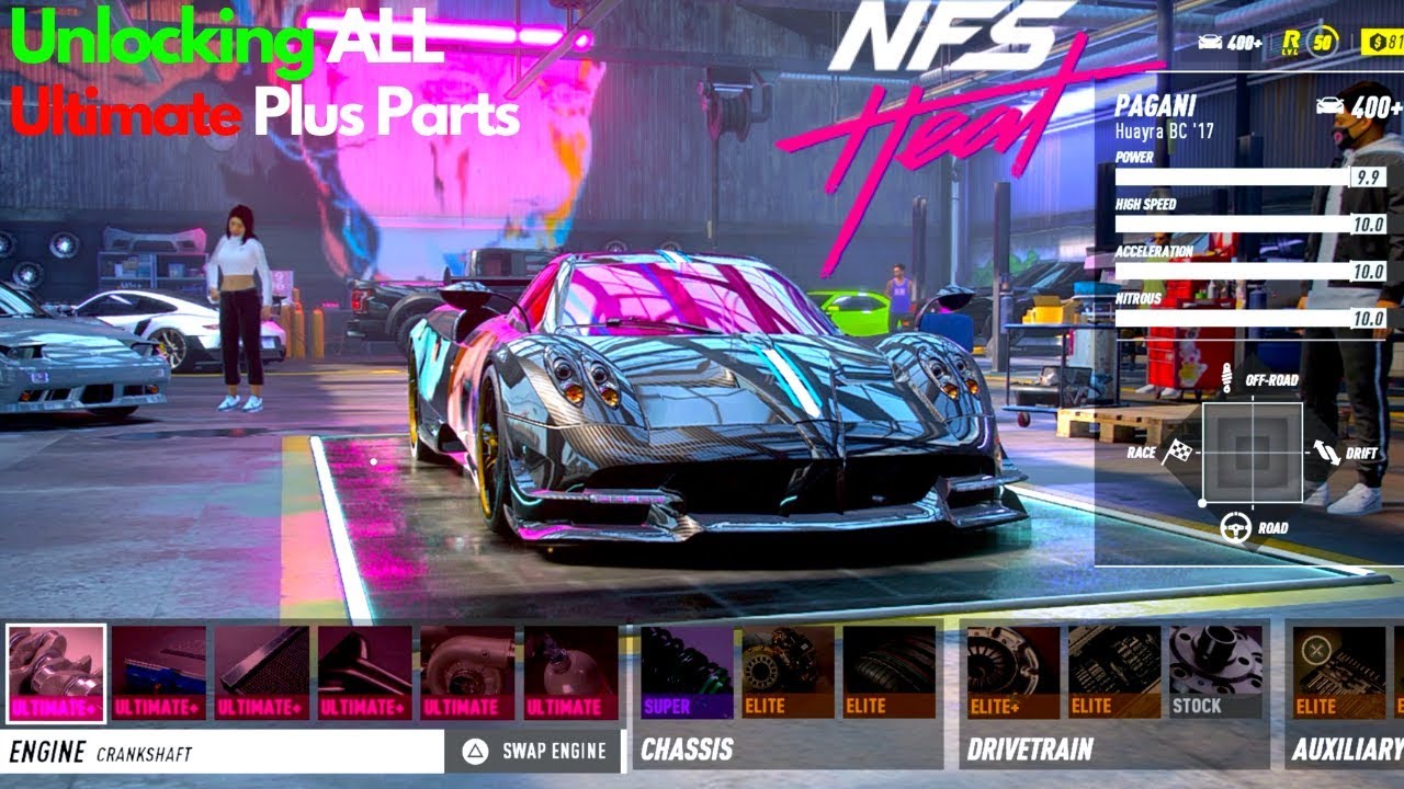 Unlocking ALL Ultimate Plus Parts Need For Speed Heat Fastest Cars