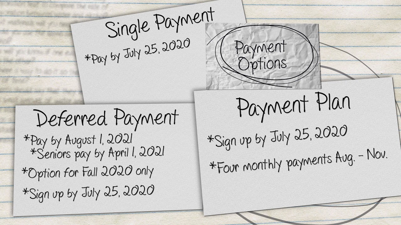 Davidson Fall 2020 Tuition Payment Options