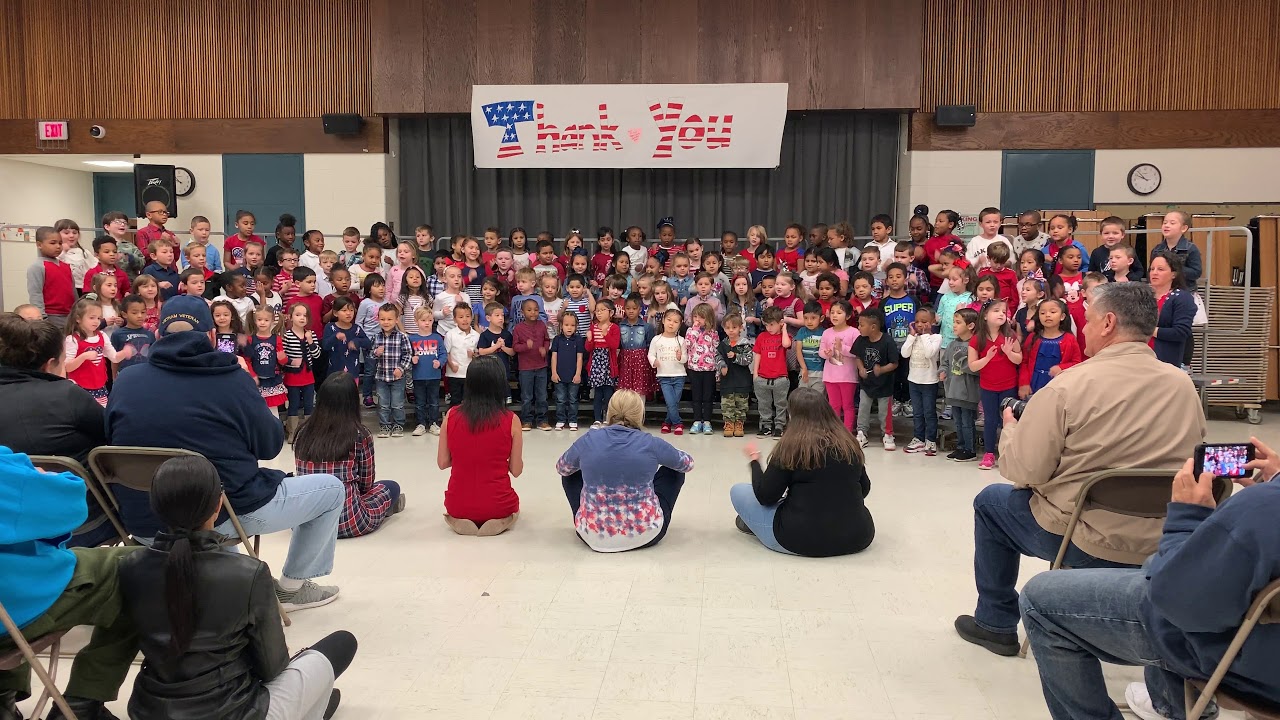 Tangier Smith Elementary School Kindergarten Veterans Day Concert 2019