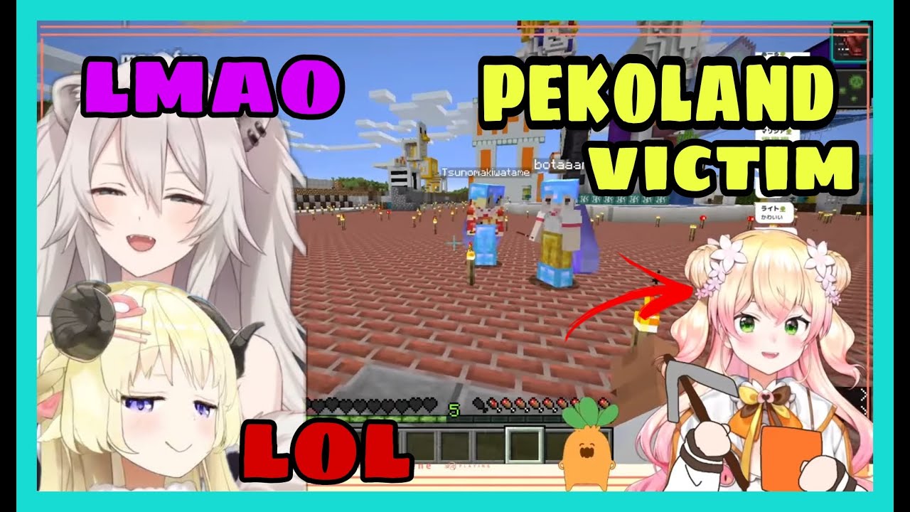Watame n Botan Witnessed Nene Become Pekoland Victim And Laugh | Minecraft [Hololive/Eng Sub]