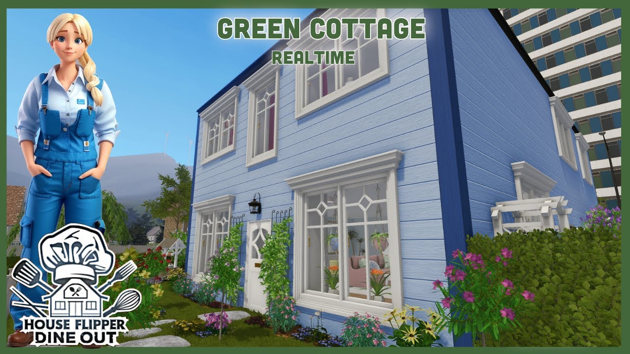 Green Cottage Full Build and Tour, Realtime, House Flipper 1