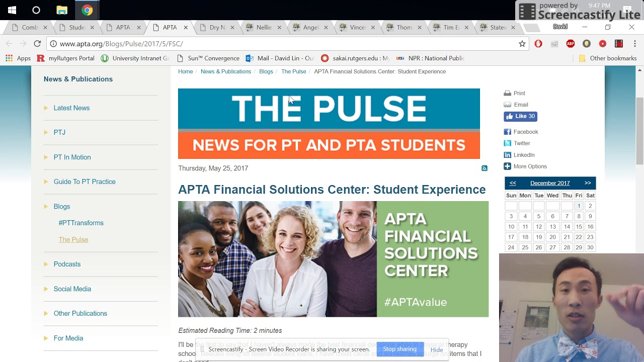 APTA NJ Core Ambassador Update: November 2017