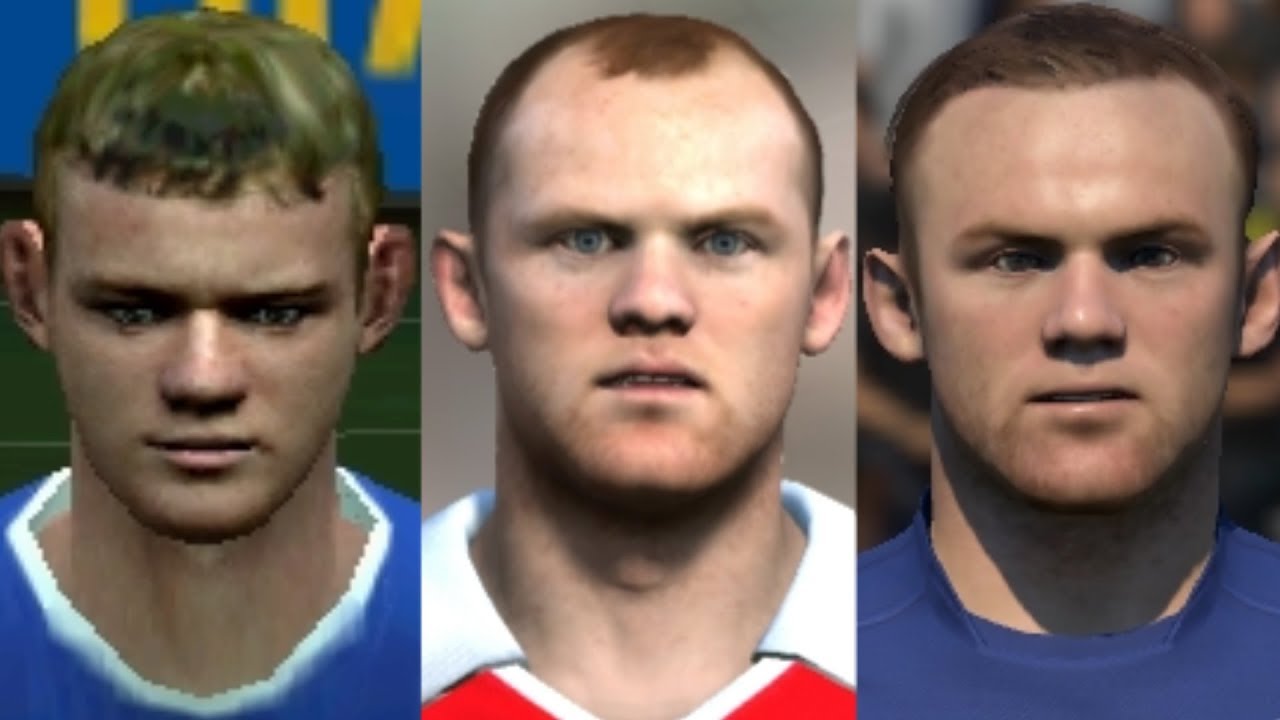 Rooney transformation from FIFA 04 to FIFA 18
