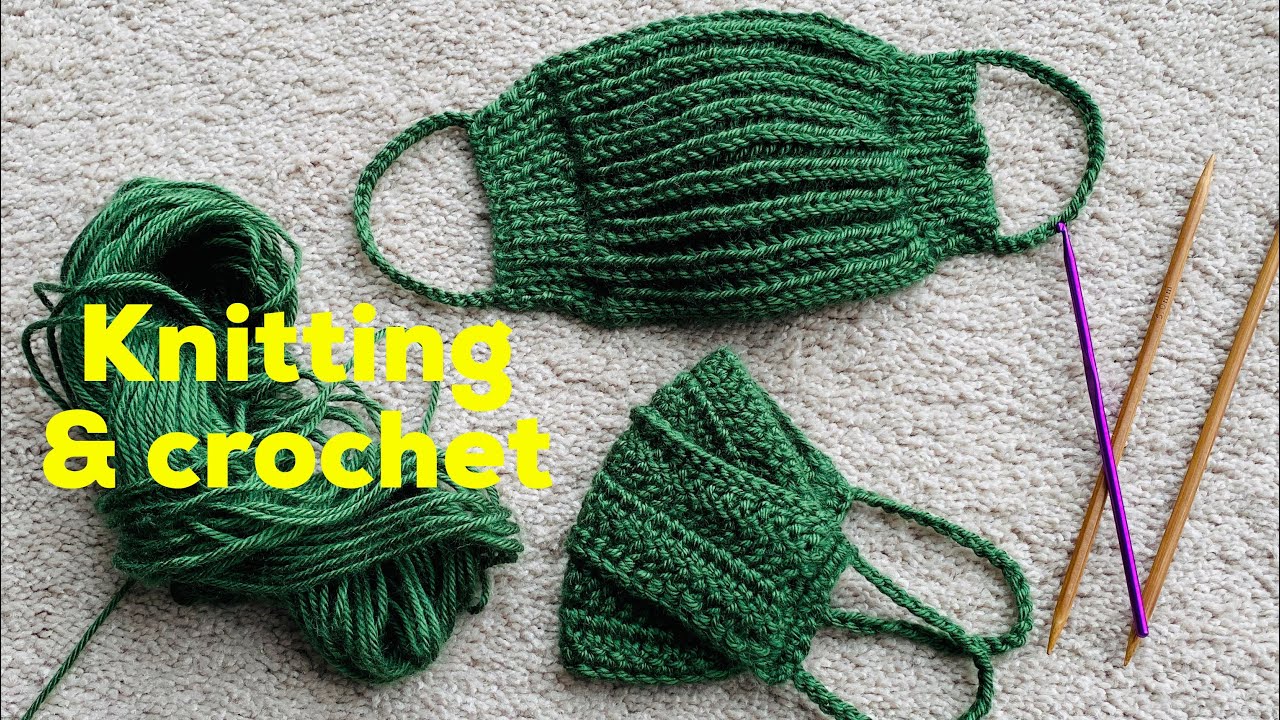 Knitting- đan khẩu trang, knitting a mask, easy to make a face mask, đan móc khẩu trang, face mask
