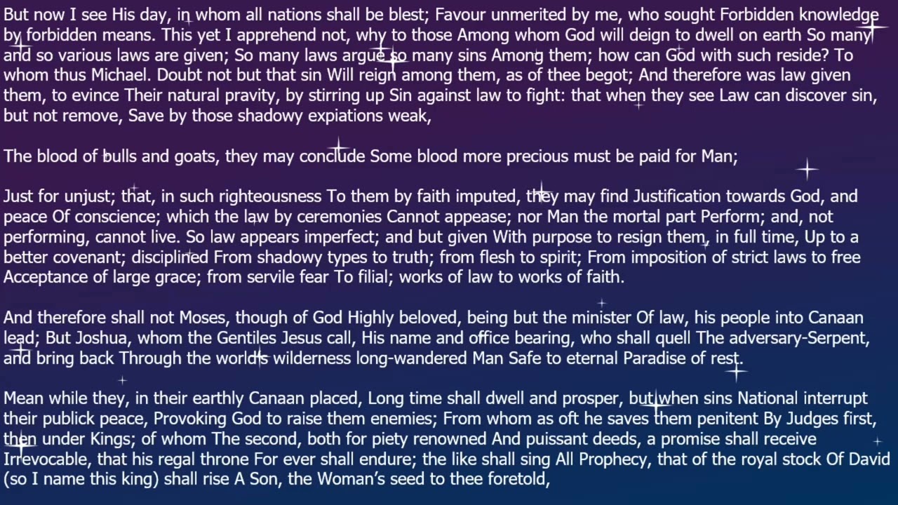Paradise Lost: Book 12, the part about Jesus