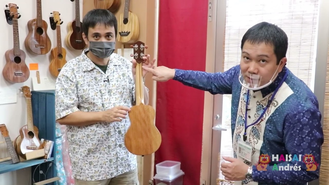 【Ukulele made with tiles of Shurijo and Okinawan tree】