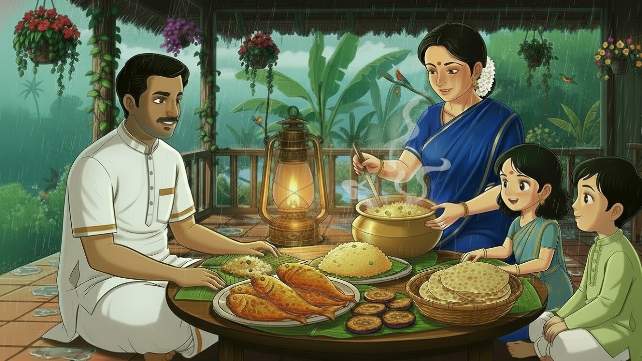 Peaceful Cozy Monsoon Power Cut Cooking & Dinner 🕯️ Relaxing 1990s Indian Village Life | Ghibli ASMR