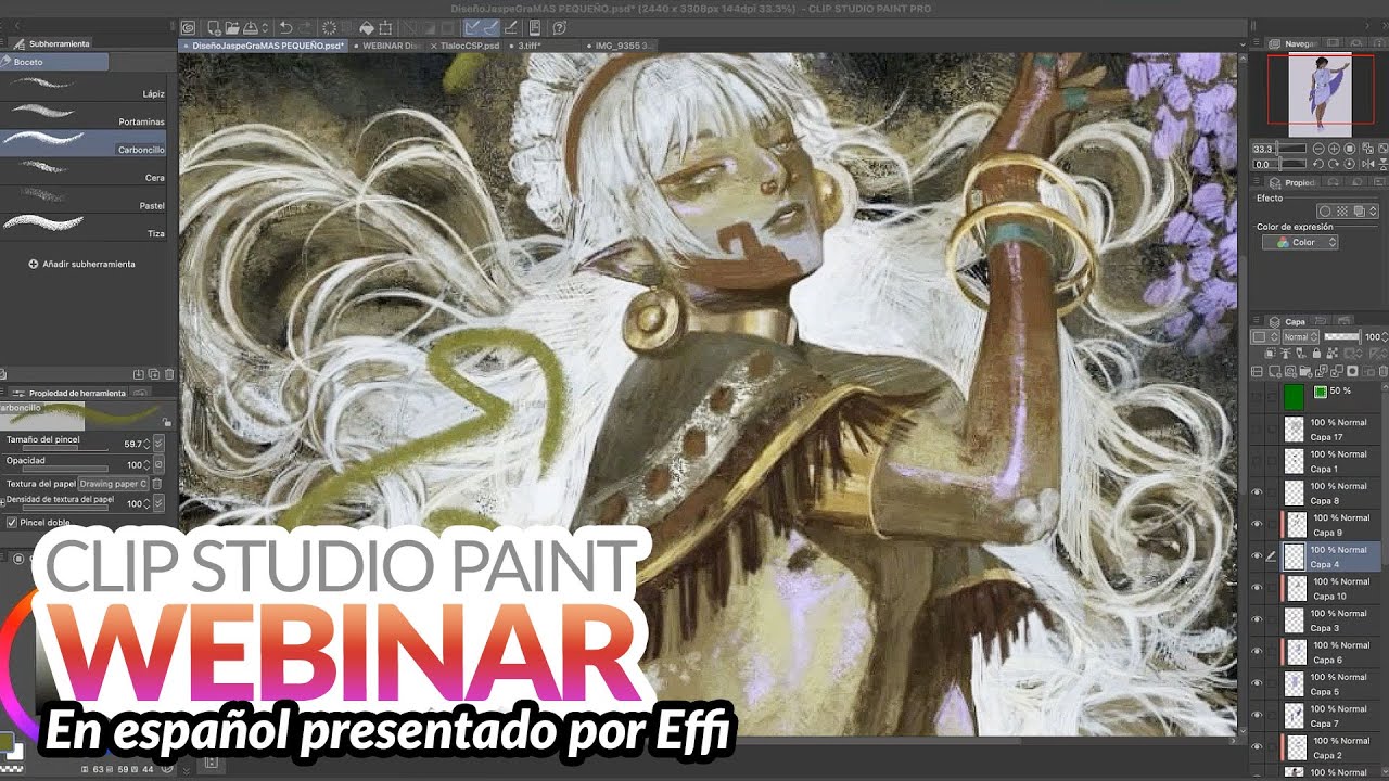Webinar 🇪🇸 Español – Diseño de personajes y composición en Clip Studio Paint con Effi