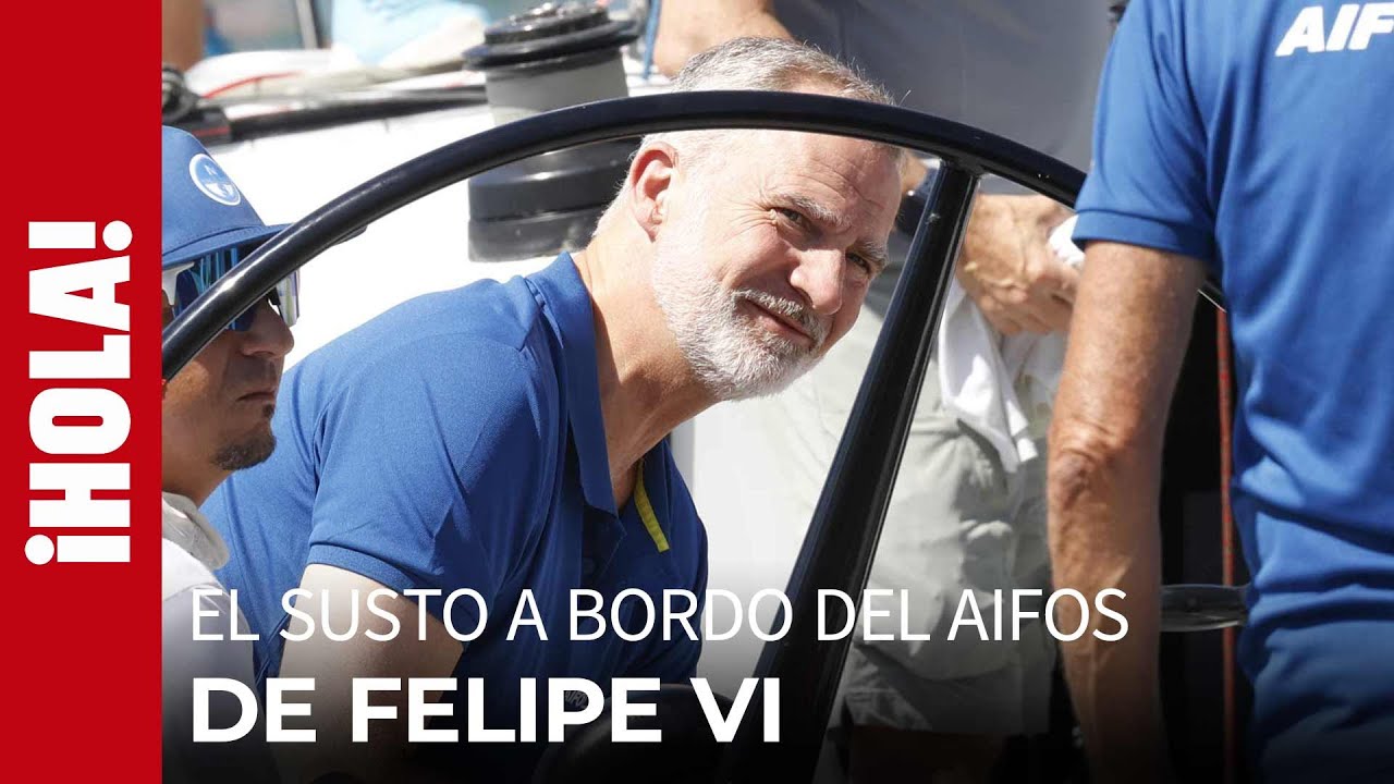 La reacción del Rey Felipe VI tras caerse una vela a bordo del AIFOS: el vídeo del gran susto