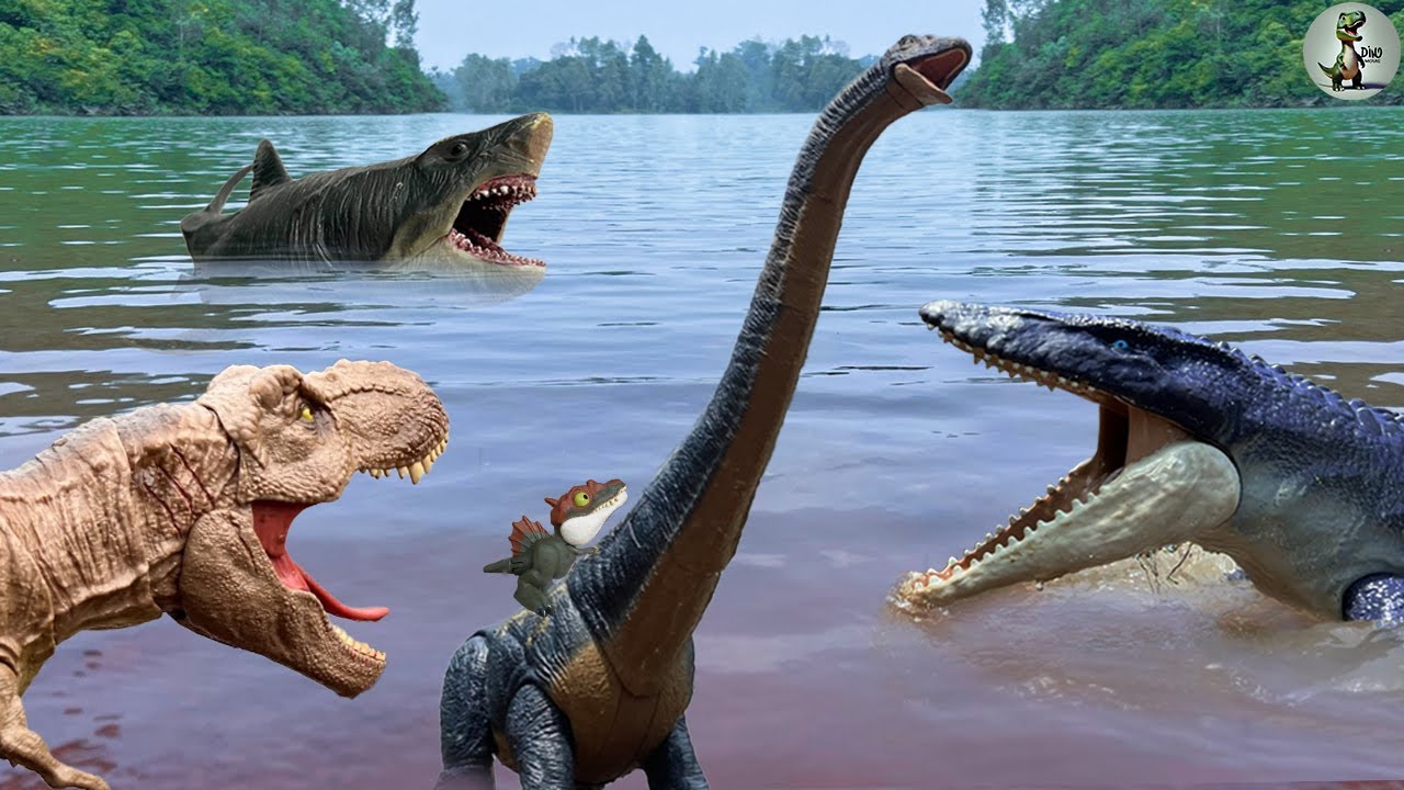 Jurassic World Toy Movie - Mosasaurus, Megalondon, Dreadnoughtus, T-rex