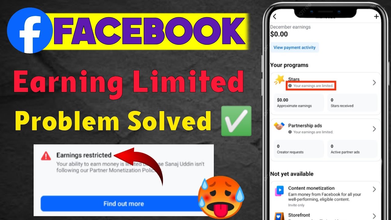 Your Earnings Are Limited Problem | Your Ability To Earn Money Is Limited Problem Facebook
