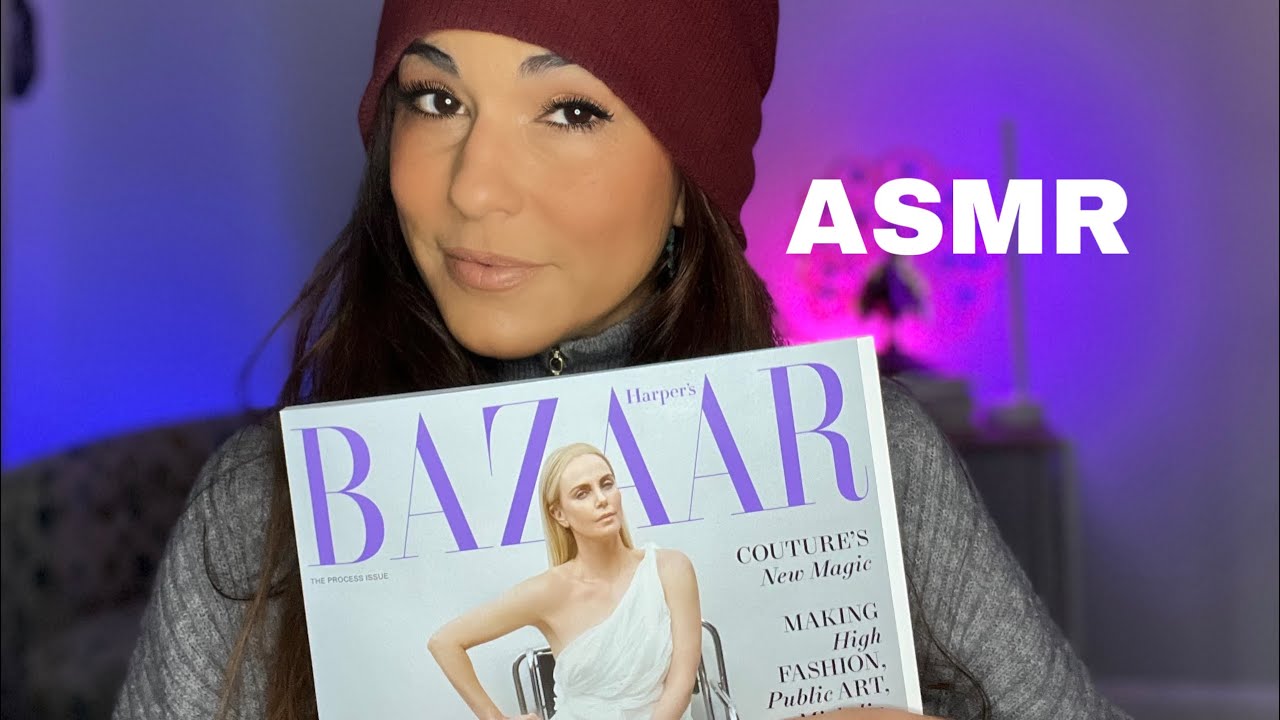 ASMR: Harper’s Bazaar magazine flip thru (whisper)