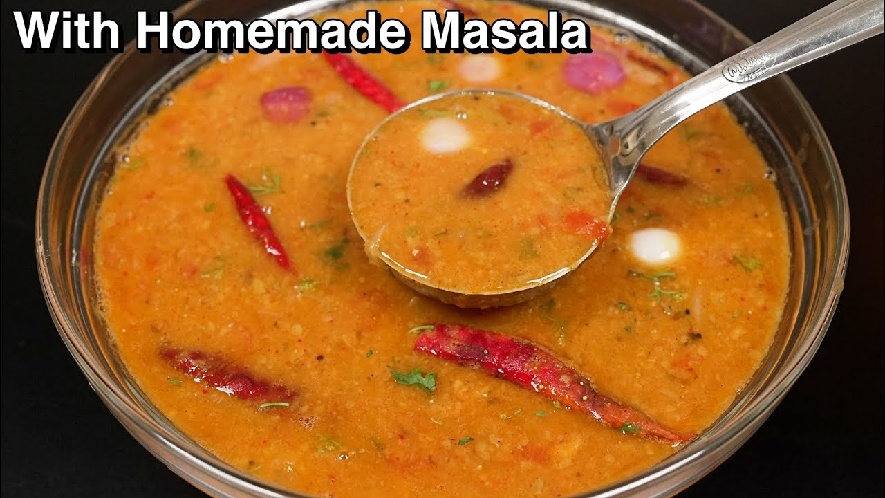 Quick Sambar Recipe - Sambar with Homemade Masala | Hotel Style Sambar