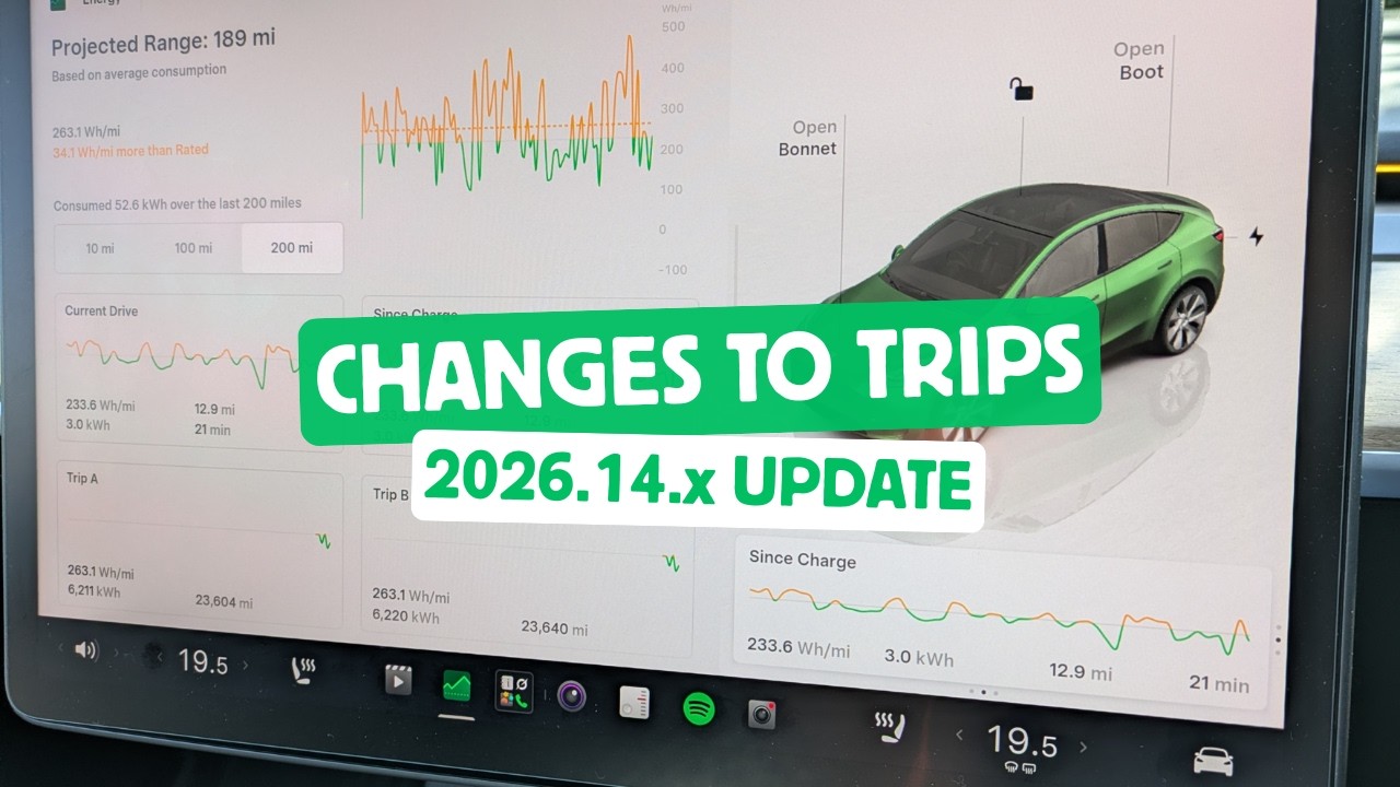 Весеннее обновление Tesla 1 апреля 2026 г.: вкладка &laquo;Поездки&raquo; исчезла, её место занимает приложен...