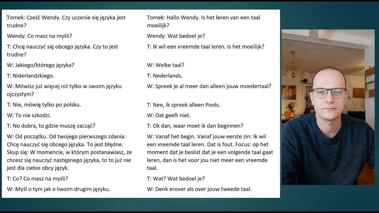 Wskazówki do nauki drugiego języka.. Mike nauczyciel, Mike de leraar. Video 9/500