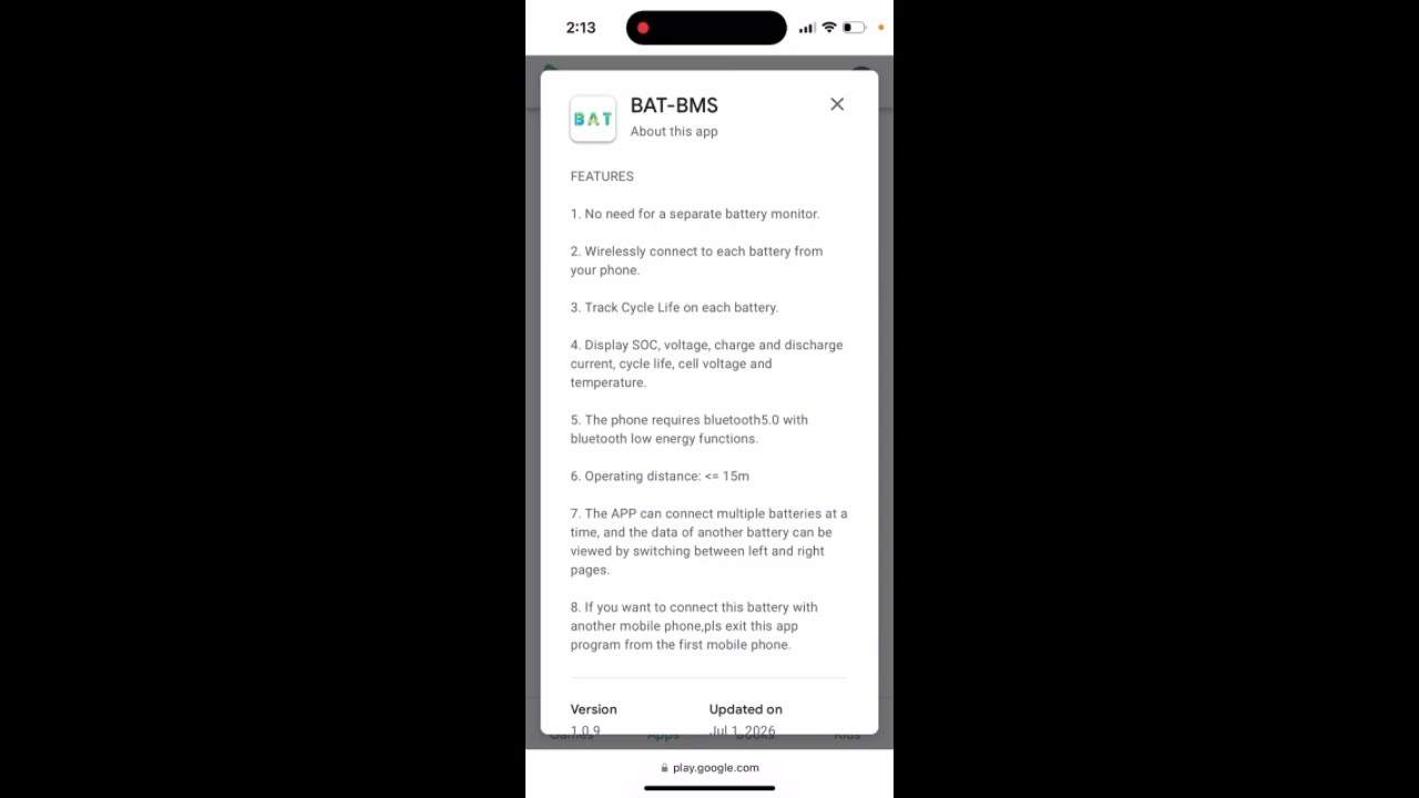BAT BMS APP - what is it