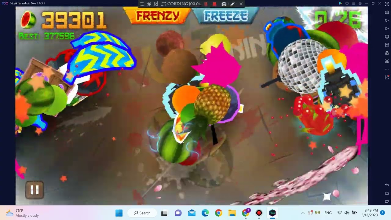 Fruit Ninja Crazy Disco Arcade Mode in PC World Record: 754685